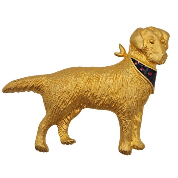 Golden Chesapeake Bay Retriever Brooch Dog Pet Lover Western Farmhouse Dad Pin - Picture 1 of 8